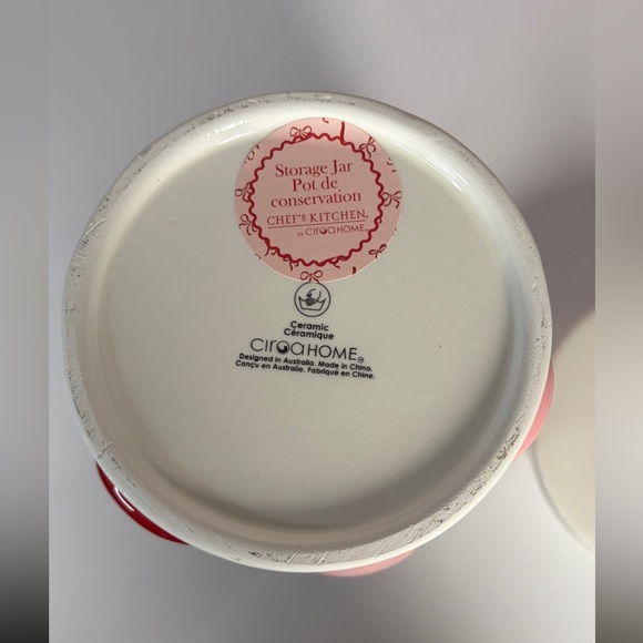 Ceramic Lip Design Storage Jar - Red and Pink - Picture 9 of 9